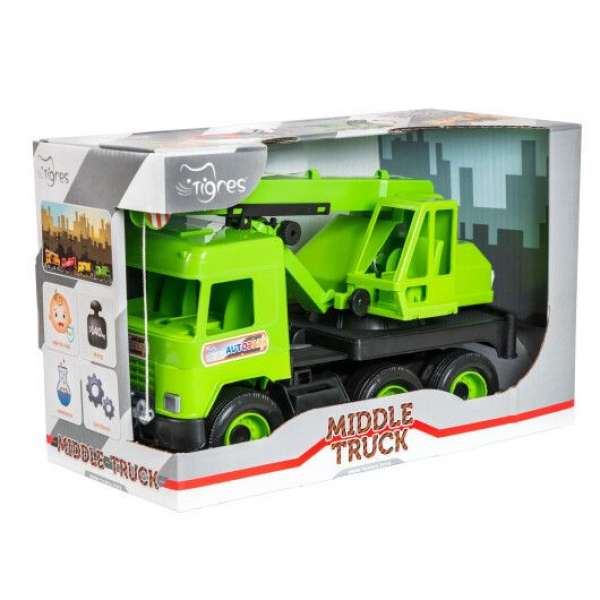 Авто "Middle truck" кран (св. зелений) в коробці