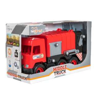 Авто "Middle truck" сміттєвоз (червоний) в коробці