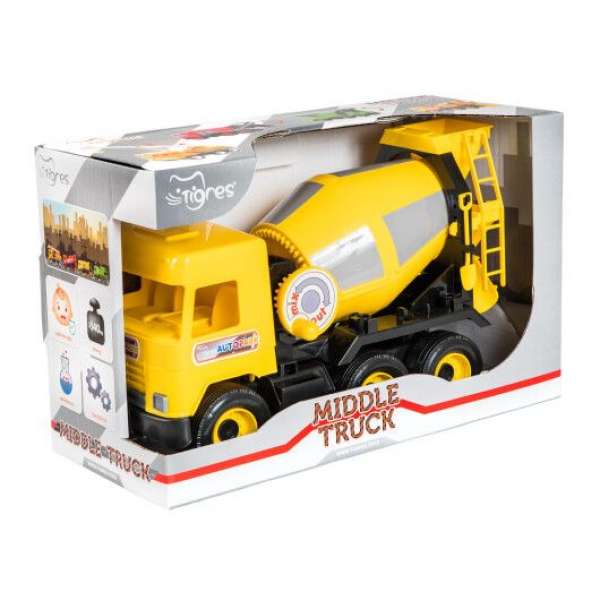 Авто "Middle truck" бетонозмішувач (жовтий) в коробці