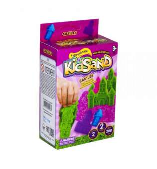 Кінетичний пісок "KidSand: Замок" з формочками, 200 г, KS-05-01U 