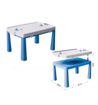 Пластиковий стіл з насадкою для аерохоккея (синій)
