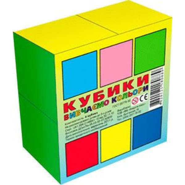 Кубики "Кольори", 4 кубика