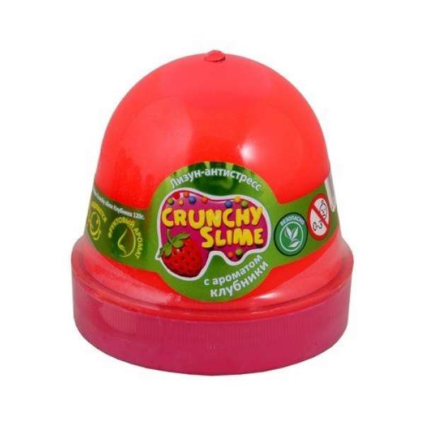 Лизун-антистрес "Crunchy Slime: Полуниця" 120 г