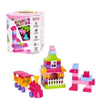 Конструктор Building Blocks, 90 деталей, рожевий