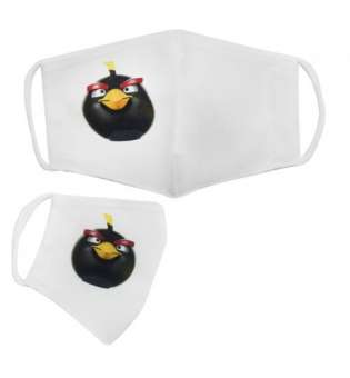 Багаторазова 4-х шарова захисна маска "Angry birds Бомб" розмір 3, 7-14 років