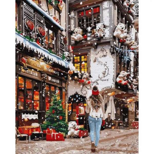 Картина за номерами "Гуляючи новорічними вуличками" ★★★★★