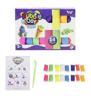 Кульковий пластилін "Bubble Clay" 14 кольорів 