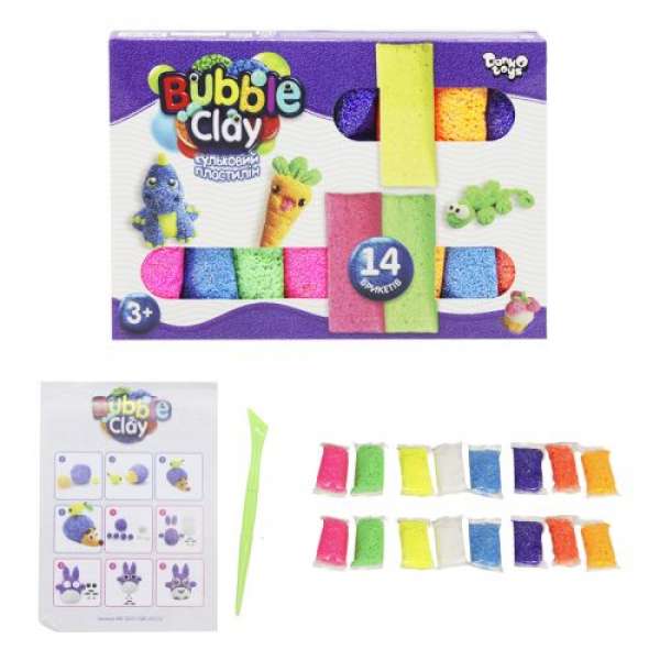 Кульковий пластилін "Bubble Clay" 14 кольорів 