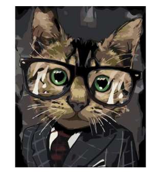 Картина за номерами "Кіт в окулярах"