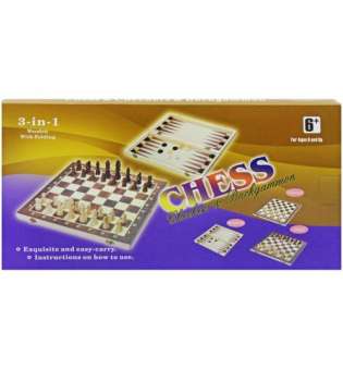 Ігровой набір 3в1 "Шашки, нарди и шахмати"