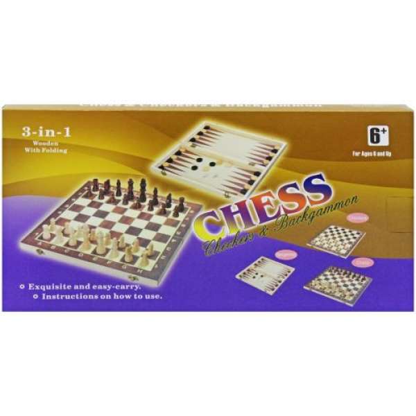 Ігровой набір 3в1 "Шашки, нарди и шахмати"