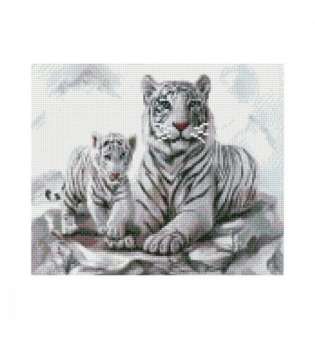 Алмазна мозаїка "Білі тигри"
