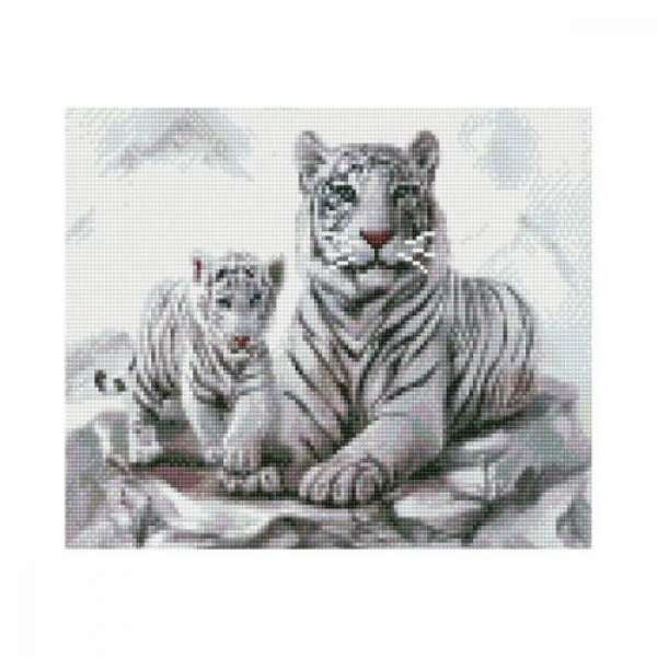 Алмазна мозаїка "Білі тигри"