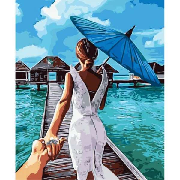 Картина за номерами "Дівчина з парасолькою"