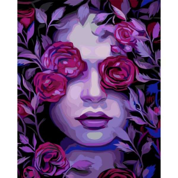 Картина за номерами "Обличчя в трояндах"