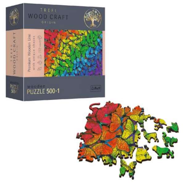 Пазли фігурні Різнобарвні метелики 500+1 елемент