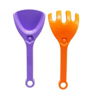 Пісочний набір "Грабельки + лопатка" помаранчево-фіолетовий