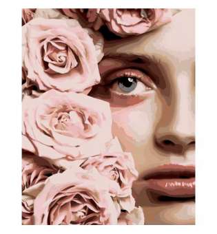 Картина за номерами "Портрет з трояндами"
