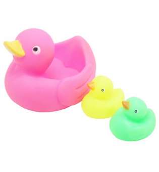 Іграшка для ванни "Качечка з каченятами", рожева