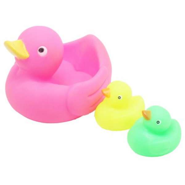 Іграшка для ванни "Качечка з каченятами", рожева