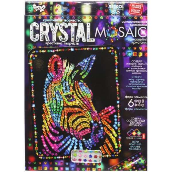 Набір для креативної творчості "CRYSTAL MOSAIC", "Зебра"