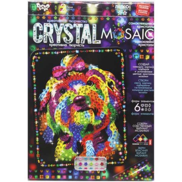 Набір для креативної творчості "CRYSTAL MOSAIC", "Песик з бантиком"