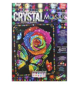 Набір для креативної творчості "CRYSTAL MOSAIC", "Троянда з метеликом"