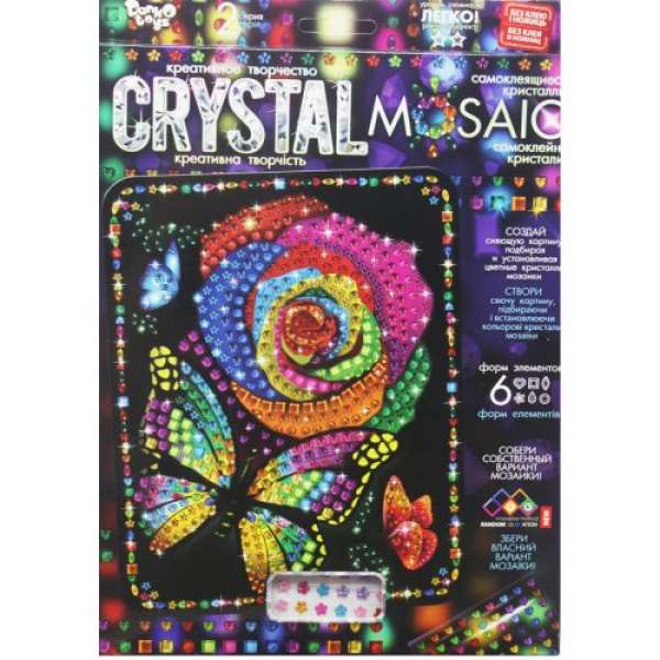 Набір для креативної творчості "CRYSTAL MOSAIC", "Троянда з метеликом"