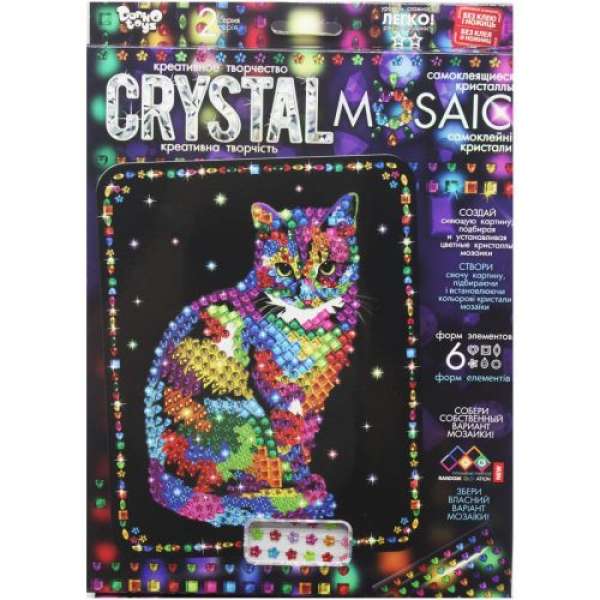 Набір для креативної творчості "CRYSTAL MOSAIC", "Киця"