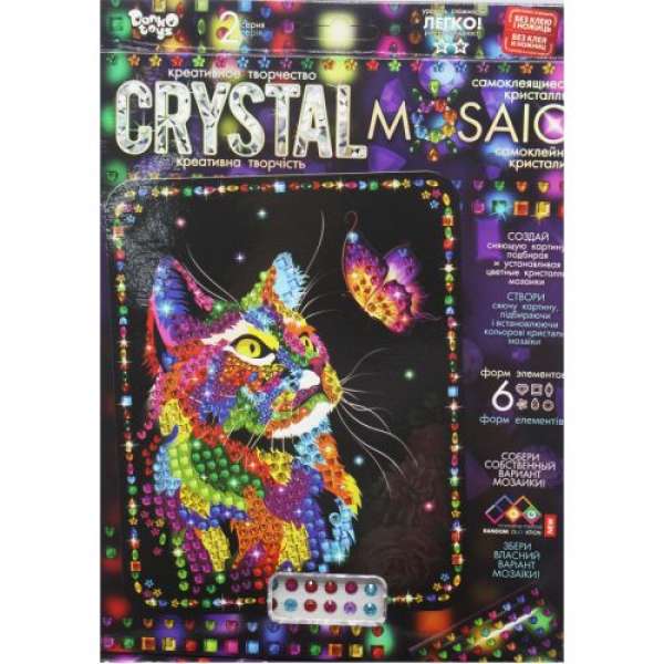 Набір для креативної творчості "CRYSTAL MOSAIC", "Киця з метеликом"