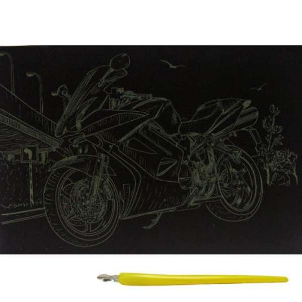 Гравюра "Gold Metallic: Мотоцикл Кавасакі" (А5) Економ