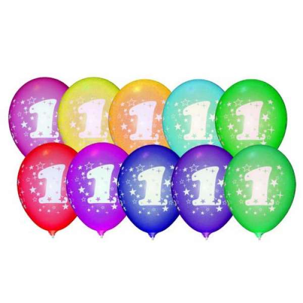 Кульки латексні "Цифра 1", 10 шт