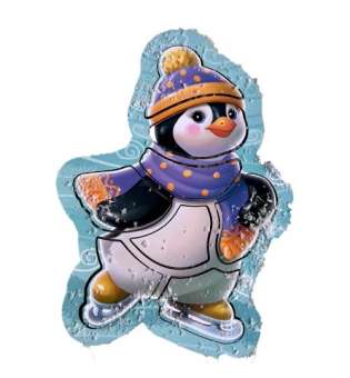 Контурний пазл "Пінгвін на ковзанах"