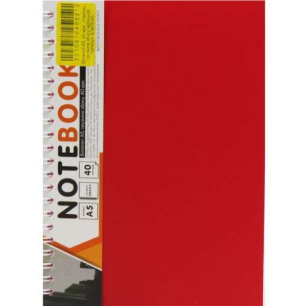 Блокнот Office book A5, 40 аркушів (червоний)