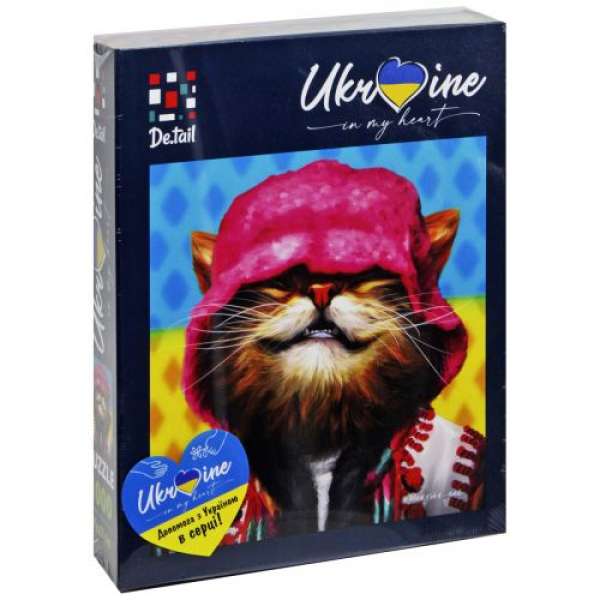 Пазл Smiling cat in pink hat