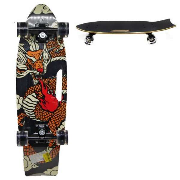 Скейтборд з ручкою Китайский дракон, 72 см
