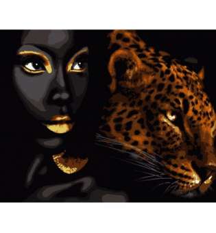 Картина за номерами Африканська перлина із золотою фарбою ★★★★