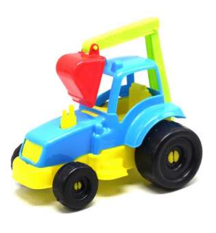 Трактор екскаватор (синій+жовтий)