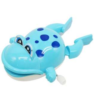 Заводна іграшка Весела жабка, блакитна