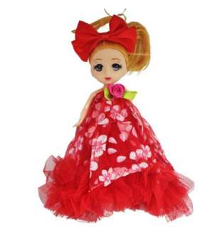 Кукла-брелок з бантом Роза, червона