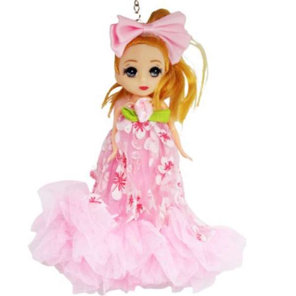 Кукла-брелок з бантом Роза, рожева