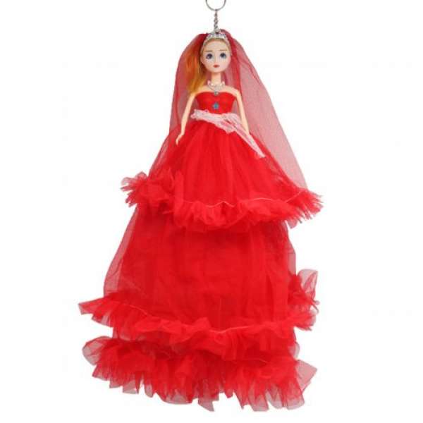 Лялька в довгій сукні Наречена, червоний