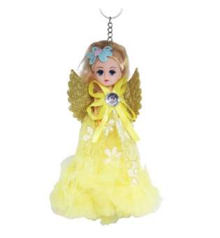 Лялька-брелок з крилами Янгол, жовтий