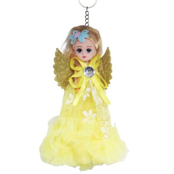 Лялька-брелок з крилами Янгол, жовтий