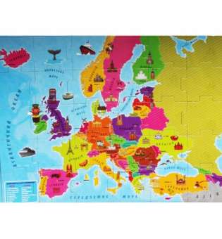 Магнітний пазл Карта Європи, 30 елементів, 38 х 28 см