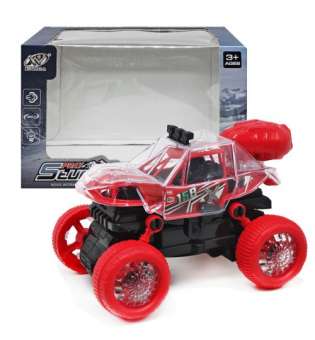 Машинка музична Stunt Car, з димом (червона)