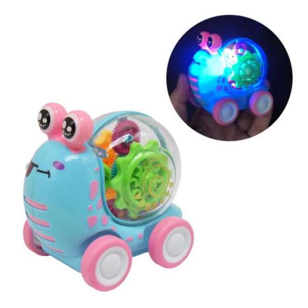 Іграшка Равлик інерційний, зі світлом (блакитний)