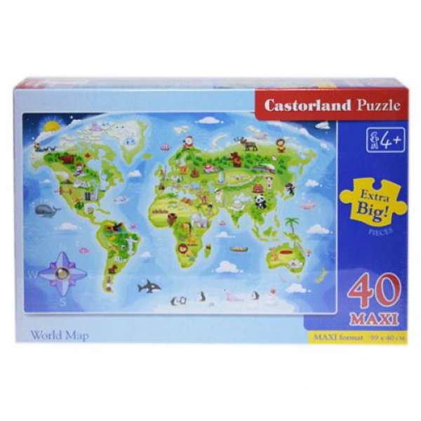 Пазли Максі Карта світу, 40 елементів
