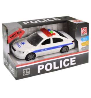 Машина Поліція інерційна, озвучена, зі світлом, в коробці,RJ039 р.10,5*19,5*8,5см