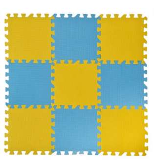 Килимок-пазл EVA арт. K89404 жовто-блакитний деталь 30*30*0,8см 9 дет, килимок 86,6*86,8*0,8 см.